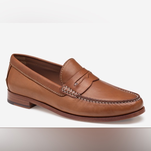 JOHNSTON & MURPHY Baldwin Penny Loafer Sheepskin in Cognac Retail $218 Sz 13 EUC - Picture 1 of 16